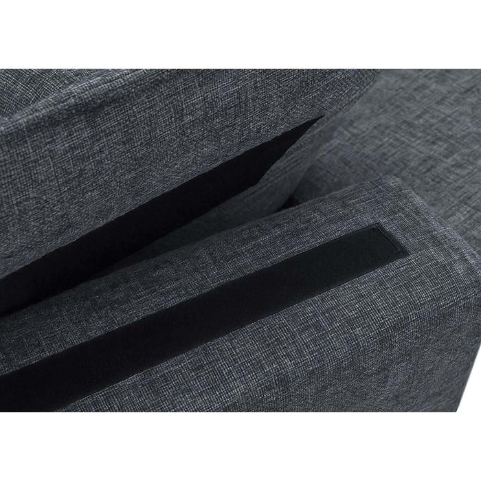 Sofa-Garnitur HWC-O71, Couch Sofa Ecksofa L-Form, Liegeflche links/rechts, Stoff/Textil Holz 84x229x140cm ~ dunkelgrau