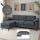 Sofa-Garnitur HWC-O71, Couch Sofa Ecksofa L-Form, Liegefläche links/rechts, Stoff/Textil Holz 84x229x140cm ~ dunkelgrau Sofa-Garnitur HWC-O71, Couch Sofa Ecksofa L-Form, Liegefläche links/rechts, Stoff/Textil Holz 84x229x140cm ~ dunkelgrau