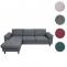 Sofa-Garnitur HWC-O71, Couch Sofa Ecksofa L-Form, Liegeflche links/rechts, Stoff/Textil Holz 84x229x140cm ~ dunkelgrau