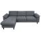 Sofa-Garnitur HWC-O71, Couch Sofa Ecksofa L-Form, Liegeflche links/rechts, Stoff/Textil Holz 84x229x140cm ~ dunkelgrau