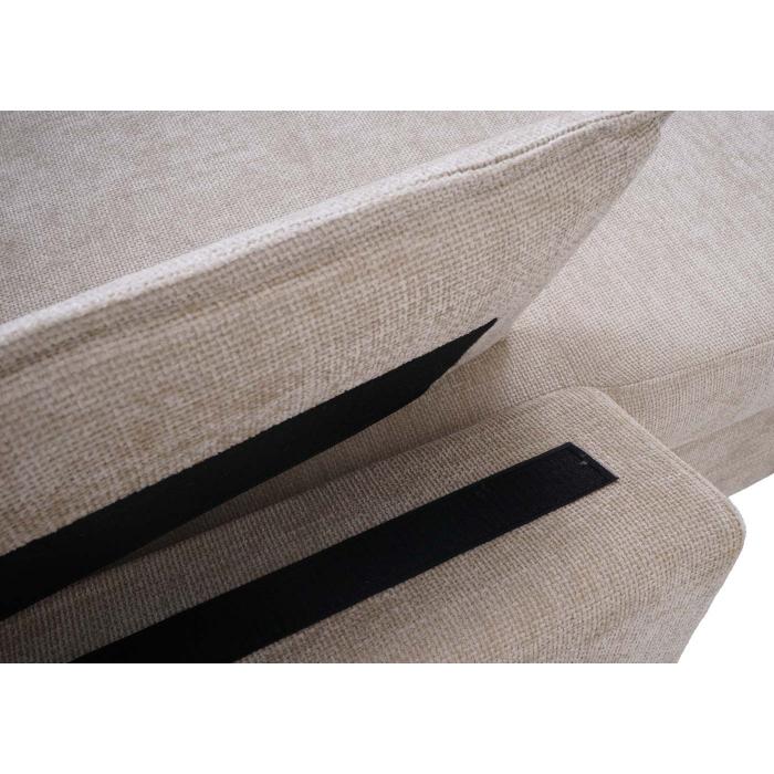 Sofa-Garnitur HWC-O71, Couch Ecksofa L-Form, Liegeflche links/rechts, Stoff (320 g/m) Holz 84x229x140cm ~ beige