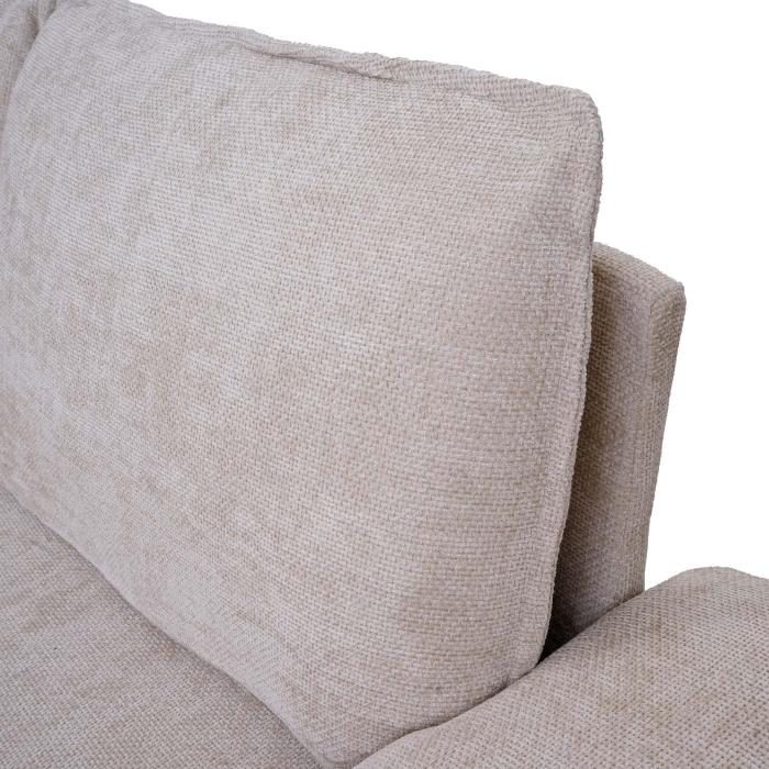 Sofa-Garnitur HWC-O71, Couch Ecksofa L-Form, Liegeflche links/rechts, Stoff (320 g/m) Holz 84x229x140cm ~ beige