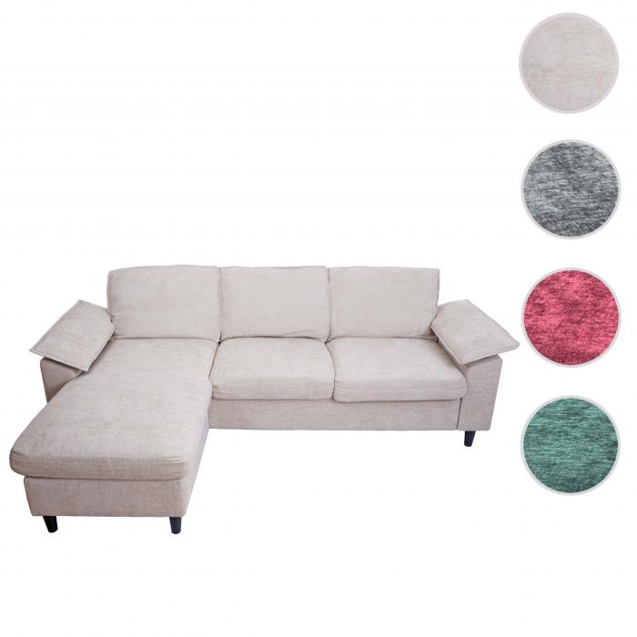 Sofa-Garnitur HWC-O71, Couch Ecksofa L-Form, Liegeflche links/rechts, Stoff (320 g/m) Holz 84x229x140cm ~ beige