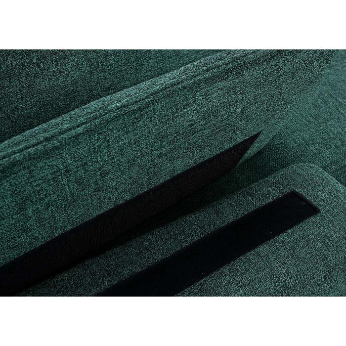 Sofa-Garnitur HWC-O71, Couch Ecksofa L-Form, Liegeflche links/rechts, Stoff (320 g/m) Holz 84x229x140cm ~ grau-grn