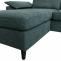 Sofa-Garnitur HWC-O71, Couch Ecksofa L-Form, Liegeflche links/rechts, Stoff (320 g/m) Holz 84x229x140cm ~ grau-grn