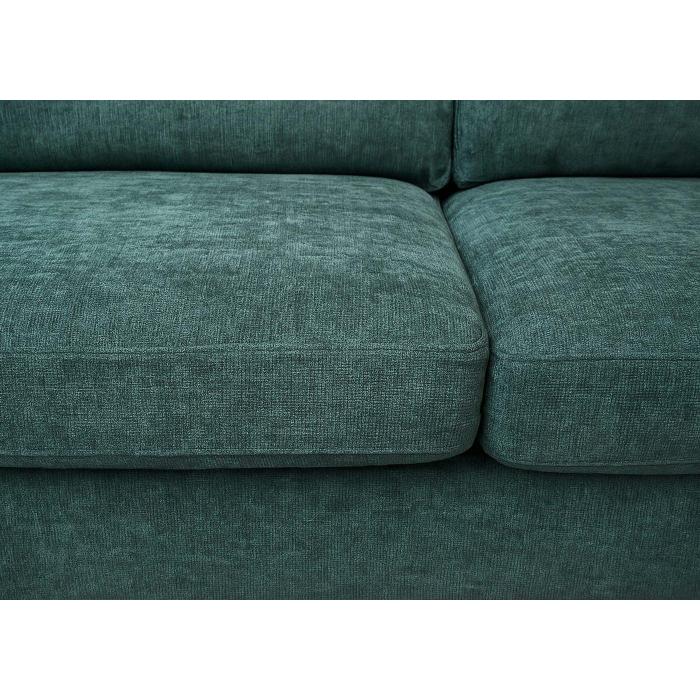 Sofa-Garnitur HWC-O71, Couch Ecksofa L-Form, Liegeflche links/rechts, Stoff (320 g/m) Holz 84x229x140cm ~ grau-grn
