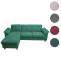 Sofa-Garnitur HWC-O71, Couch Ecksofa L-Form, Liegeflche links/rechts, Stoff (320 g/m) Holz 84x229x140cm ~ grau-grn