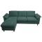 Sofa-Garnitur HWC-O71, Couch Ecksofa L-Form, Liegeflche links/rechts, Stoff (320 g/m) Holz 84x229x140cm ~ grau-grn