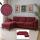 Sofa-Garnitur HWC-O71, Couch Ecksofa L-Form, Liegefläche links/rechts, Stoff (320 g/m²) Holz 84x229x140cm ~ bordeaux Sofa-Garnitur HWC-O71, Couch Ecksofa L-Form, Liegefläche links/rechts, Stoff (320 g/m²) Holz 84x229x140cm ~ bordeaux