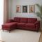 Stimmungsfotos vor ansprechendem Ambiente fr Produkt Sofa-Garnitur HWC-O71, Couch Ecksofa L-Form, Liegeflche links/rechts, Stoff (320 g/m) Holz 84x229x140cm ~ bordeaux
