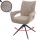 Esszimmerstuhl HWC-O78, Kchenstuhl Stuhl, drehbar Auto-Return, Stoff/Textil Chenille (310g/m) ko-Tex ~ hellbraun