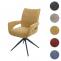 Esszimmerstuhl HWC-O78, Kchenstuhl Stuhl, drehbar Auto-Return, Stoff/Textil Chenille (310g/m) ko-Tex ~ senfgelb