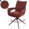 Esszimmerstuhl HWC-O78, Kchenstuhl Stuhl, drehbar Auto-Return, Stoff/Textil Chenille (310g/m) ko-Tex ~ rotbraun