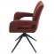 Esszimmerstuhl HWC-O78, Kchenstuhl Stuhl, drehbar Auto-Return, Stoff/Textil Chenille (310g/m) ko-Tex ~ rotbraun
