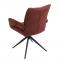 Esszimmerstuhl HWC-O78, Kchenstuhl Stuhl, drehbar Auto-Return, Stoff/Textil Chenille (310g/m) ko-Tex ~ rotbraun