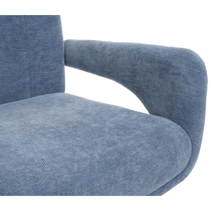 Esszimmerstuhl HWC-O78, Kchenstuhl Stuhl, drehbar Auto-Return, Stoff/Textil Chenille (310g/m) ko-Tex ~ graublau
