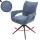 Esszimmerstuhl HWC-O78, Kchenstuhl Stuhl, drehbar Auto-Return, Stoff/Textil Chenille (310g/m) ko-Tex ~ graublau