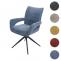 Esszimmerstuhl HWC-O78, Kchenstuhl Stuhl, drehbar Auto-Return, Stoff/Textil Chenille (310g/m) ko-Tex ~ graublau