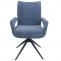 Esszimmerstuhl HWC-O78, Kchenstuhl Stuhl, drehbar Auto-Return, Stoff/Textil Chenille (310g/m) ko-Tex ~ graublau