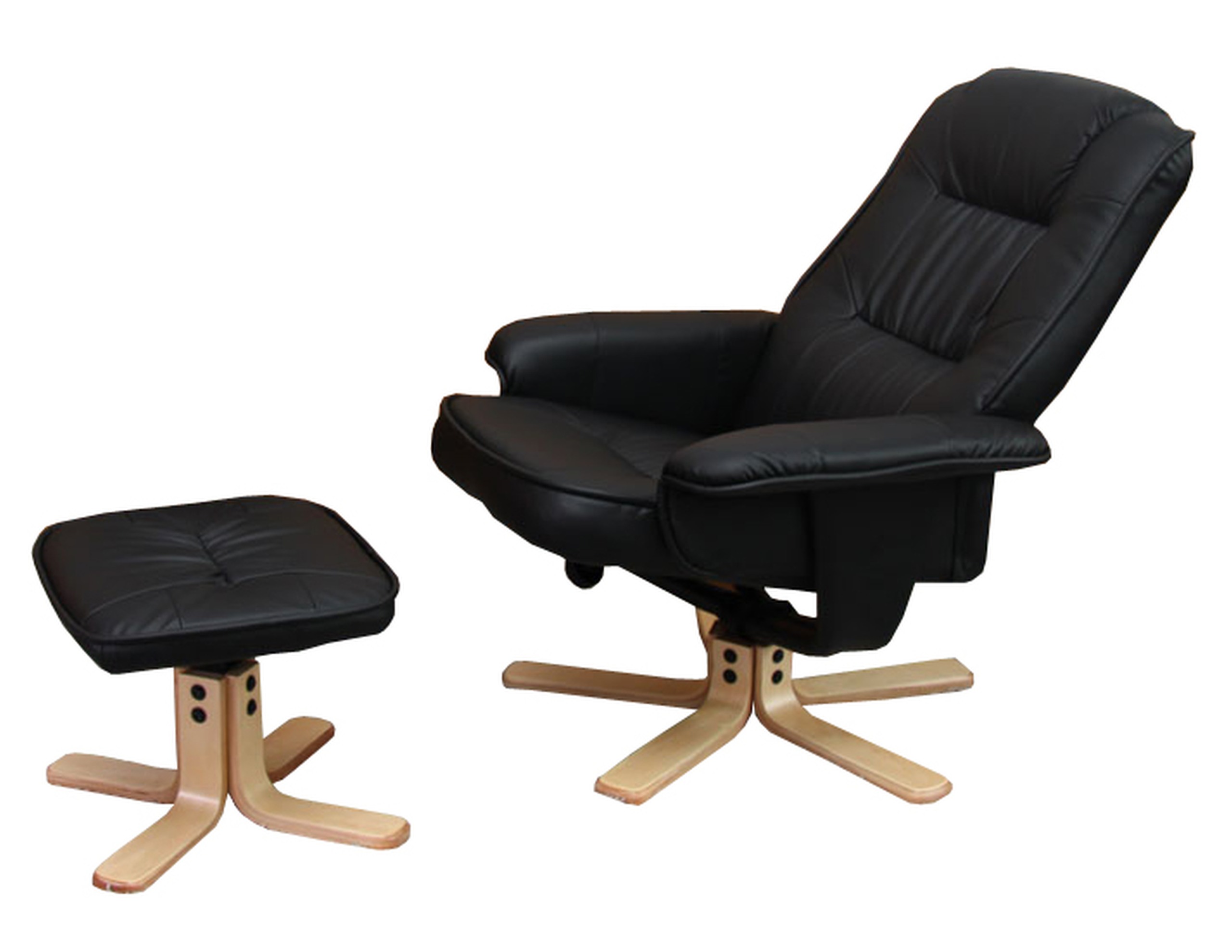 Relaxsessel Fernsehsessel Sessel mit Hocker M56 schwarz creme rot bordeaux weiß - Bild 3 von 4