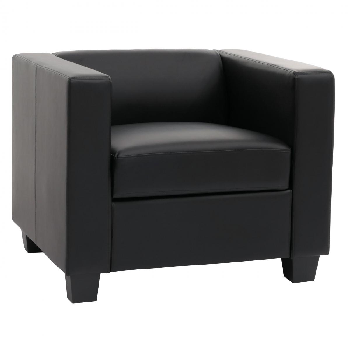 Sessel Loungesessel Lille ~ Kunstleder, schwarz