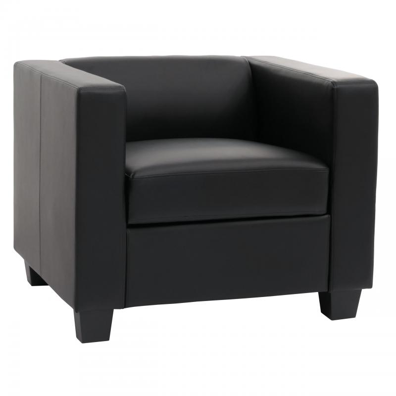 Sessel Loungesessel Lille ~ Kunstleder, schwarz