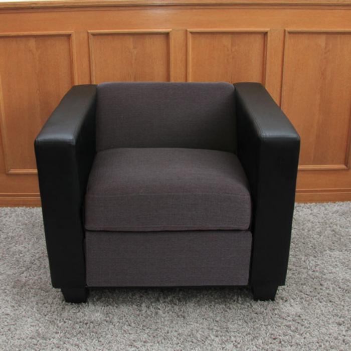 Sessel Loungesessel Lille ~ Kunstleder, schwarz