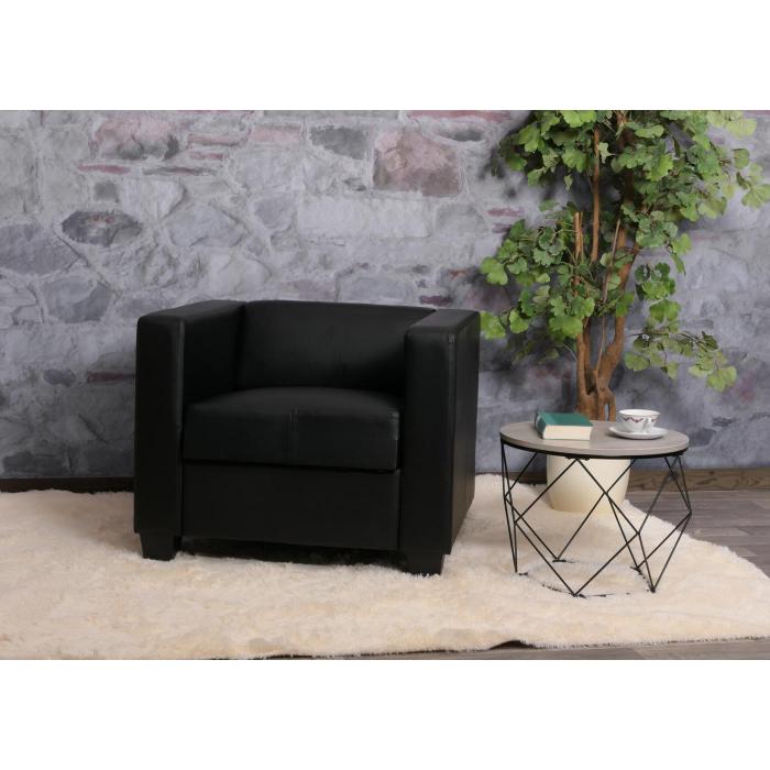 Sessel Loungesessel Lille ~ Kunstleder, schwarz