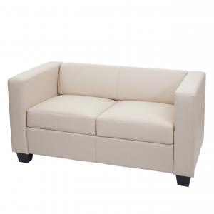 2er Sofa Couch Loungesofa Lille ~ Kunstleder, creme