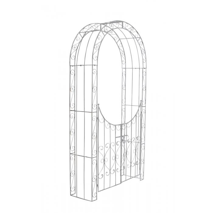 Rosenbogen m. Tor HLO-CP23 ~ antik wei