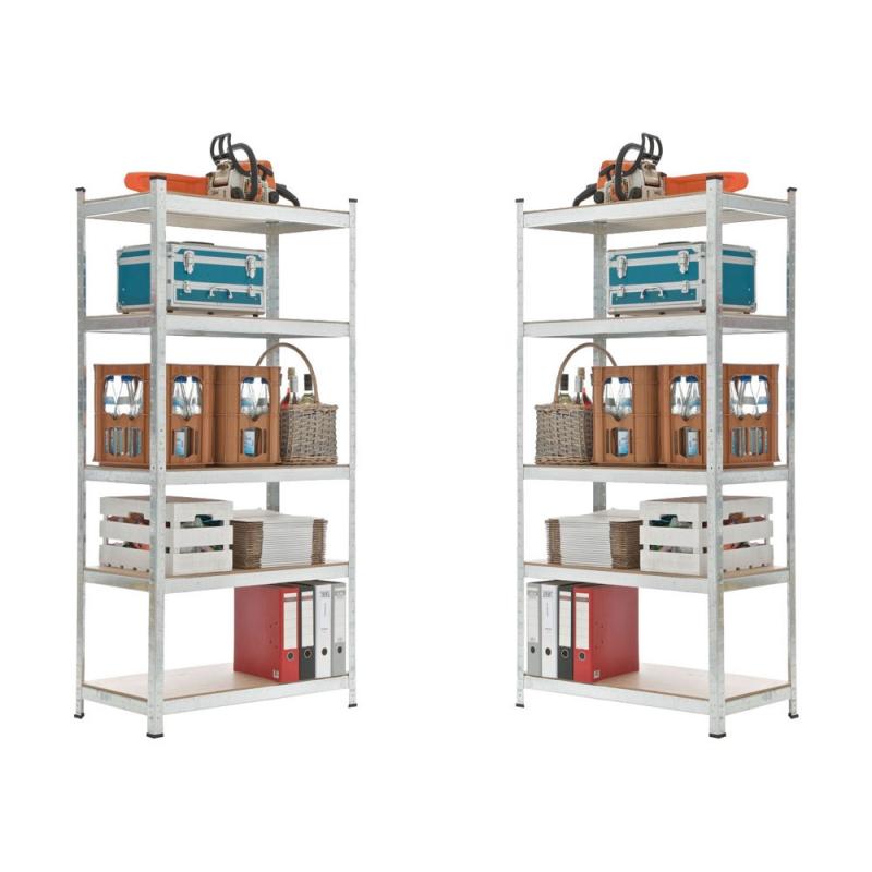 2x Steckregal HLO-CP 90x40x180 ~ silber