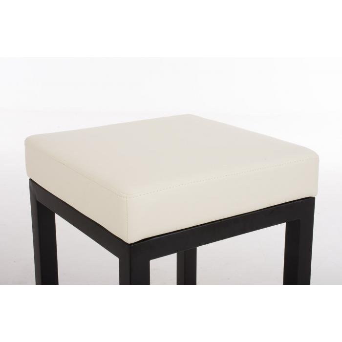 Barhocker CP475, Barstuhl ~ Gestell schwarz, Kunstleder, 80cm, creme