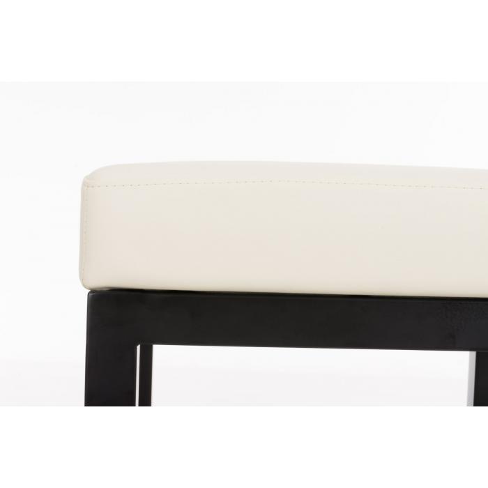 Barhocker CP475, Barstuhl ~ Gestell schwarz, Kunstleder, 80cm, creme