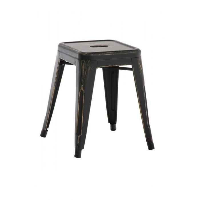 Hocker HLO-CP82 antik ~ schwarz-gold