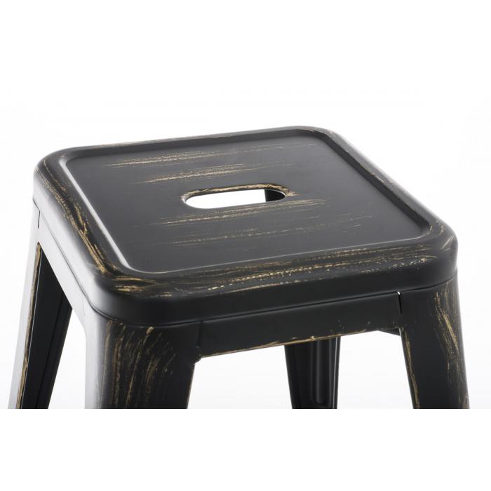 Hocker HLO-CP82 antik ~ schwarz-gold