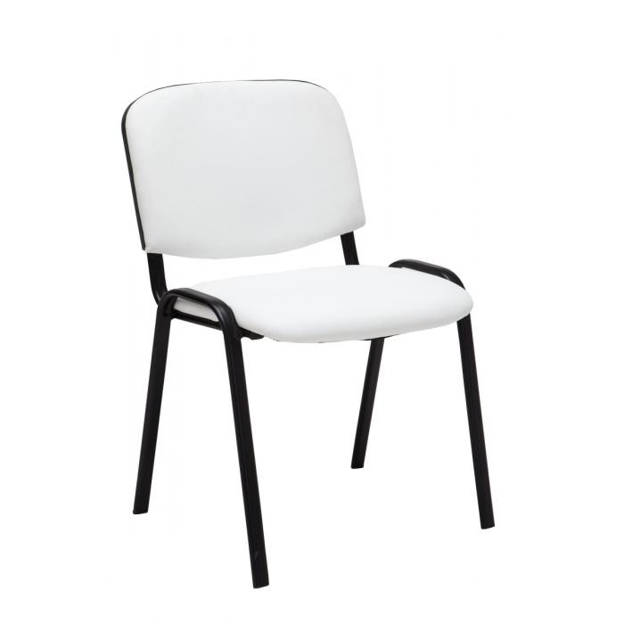 Besucherstuhl HLO-CP111 Kunstleder ~ wei