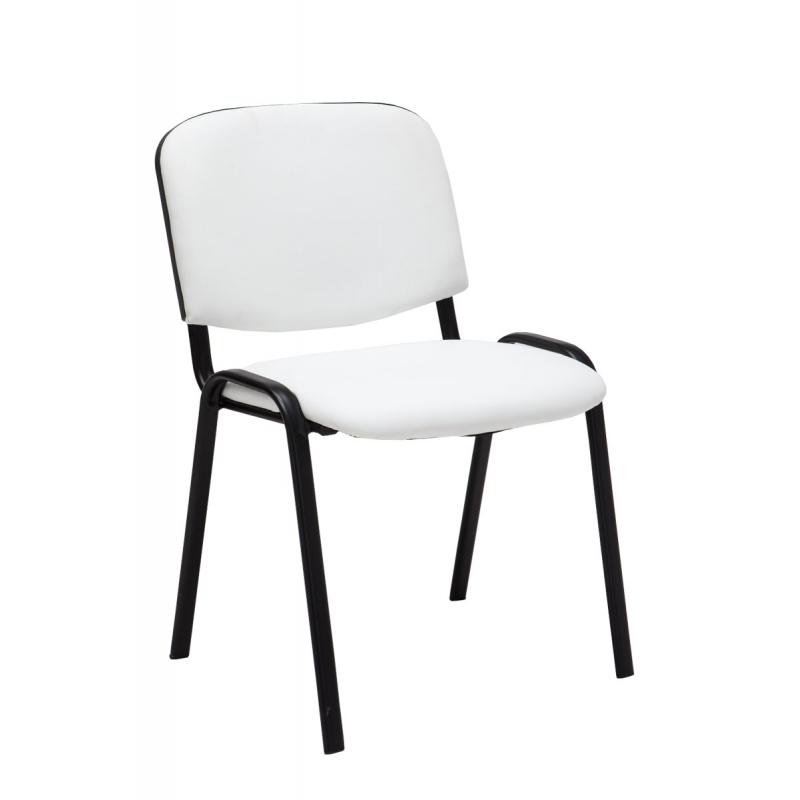 Besucherstuhl HLO-CP111 Kunstleder ~ wei