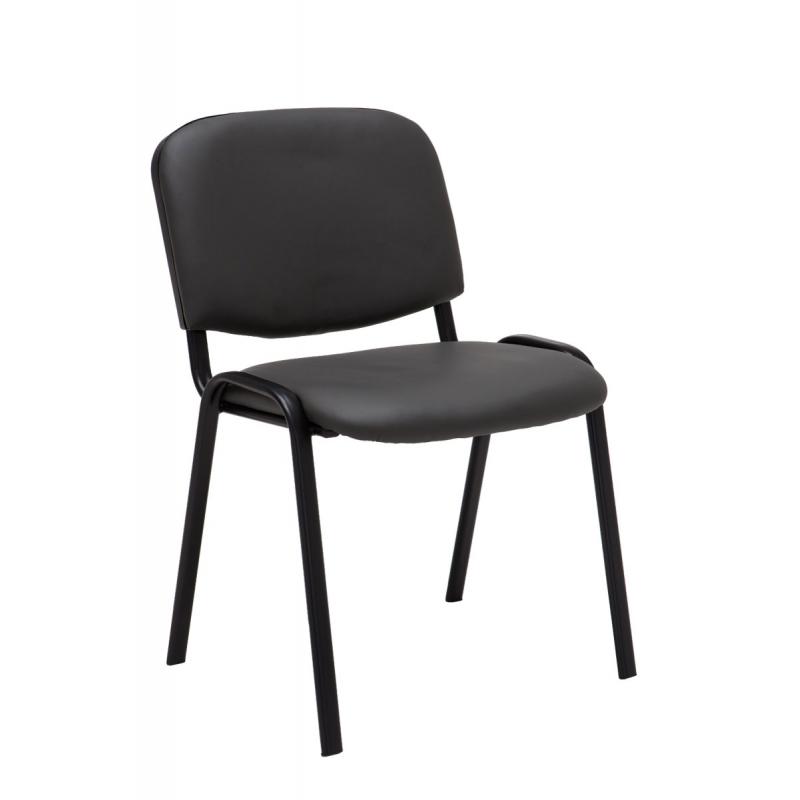 Besucherstuhl HLO-CP111 Kunstleder ~ grau
