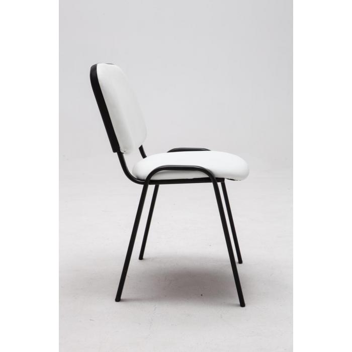 Besucherstuhl HLO-CP111 Kunstleder ~ wei