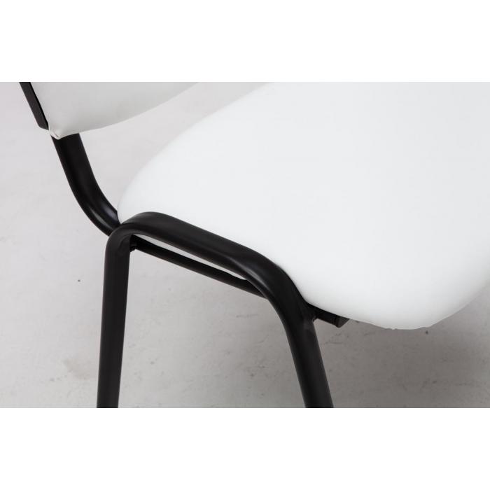 Besucherstuhl HLO-CP111 Kunstleder ~ wei