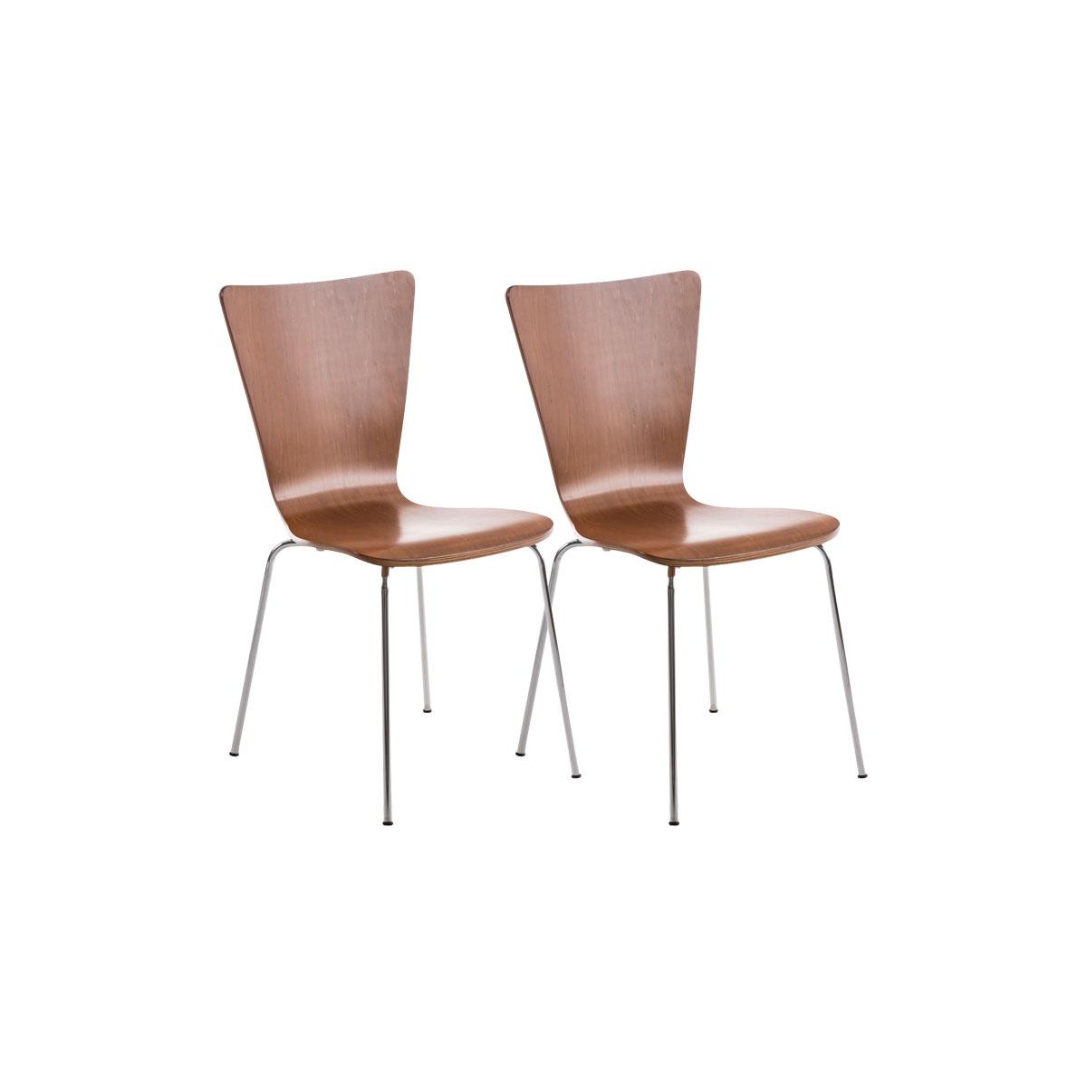 2er Set Besucherstuhl HLO-CP84 ~ braun