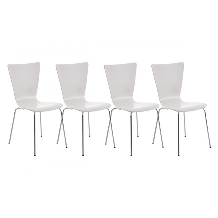 4er Set Besucherstuhl HLO-CP84 ~ weiß