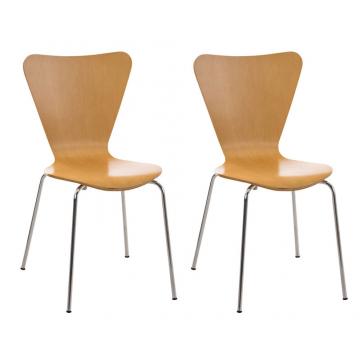 2er Set Besucherstuhl HLO-CP3 ~ natura