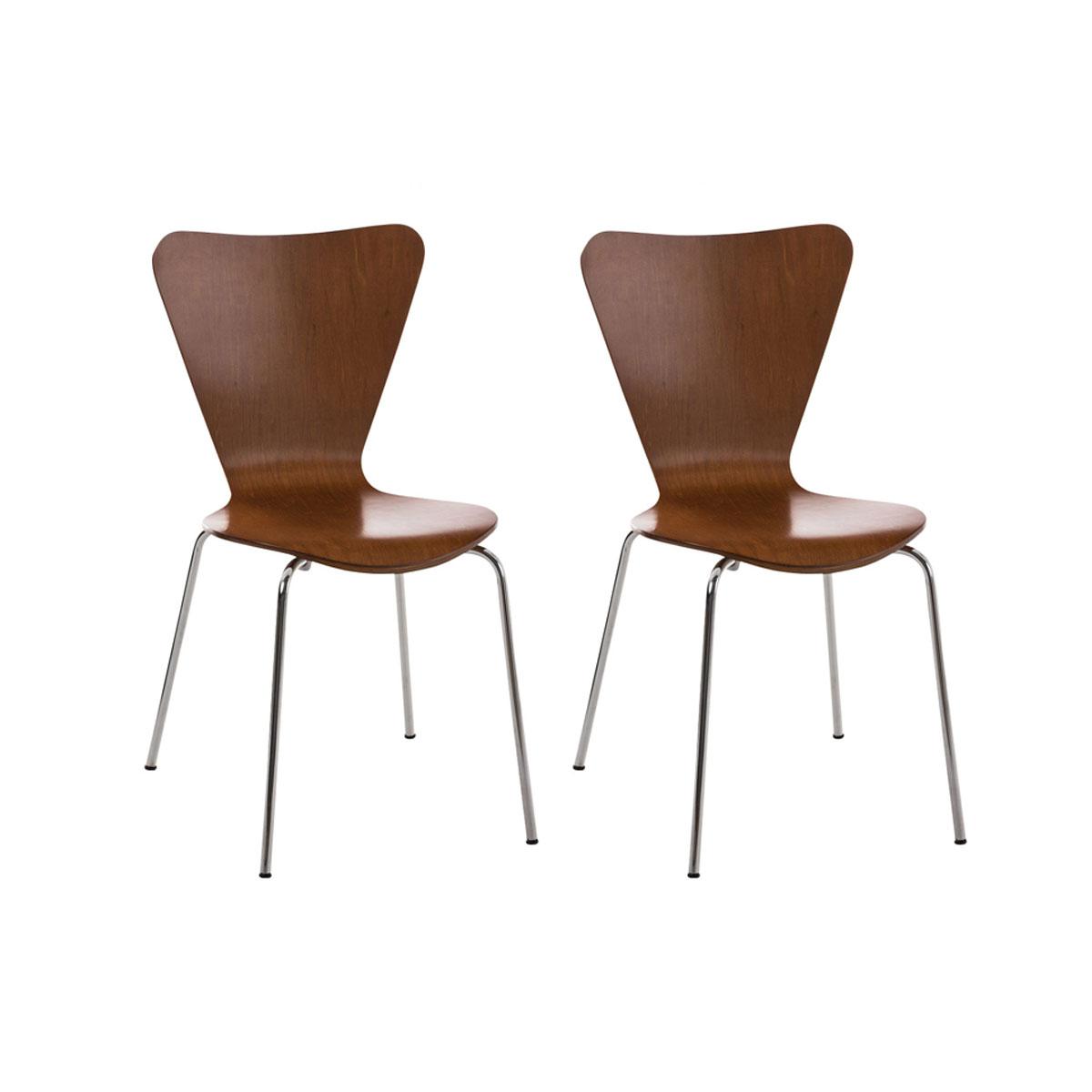 2er Set Besucherstuhl HLO-CP3 ~ braun