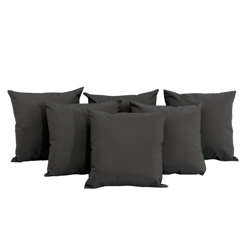 6er-Set Deko-Kissen HLO-CP1 45x45 cm ~ anthrazit