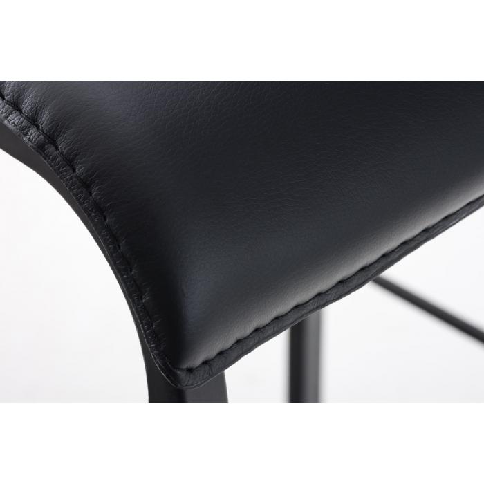 Barhocker HLO-CP7 Leder Flach B78 ~ schwarz