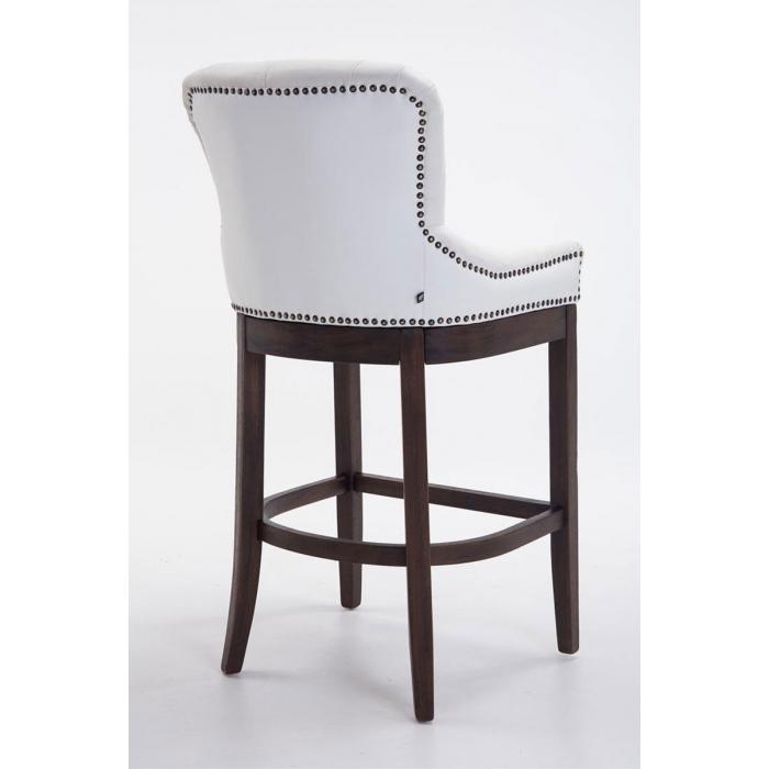 Barhocker HLO-CP26 Echtleder, Antik ~ wei