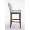 Barhocker HLO-CP26 Echtleder, Antik-hell ~ wei