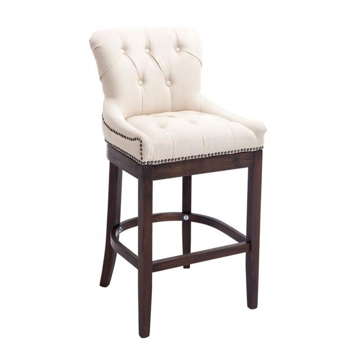 Barhocker HLO-CP26 Stoff, Antik ~ creme