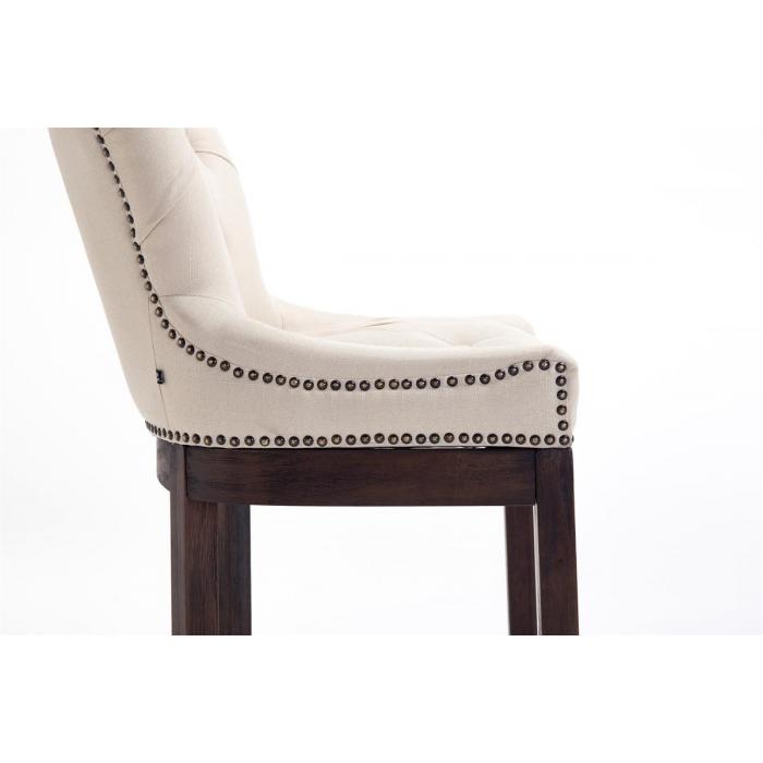 Barhocker HLO-CP26 Stoff, Antik ~ creme